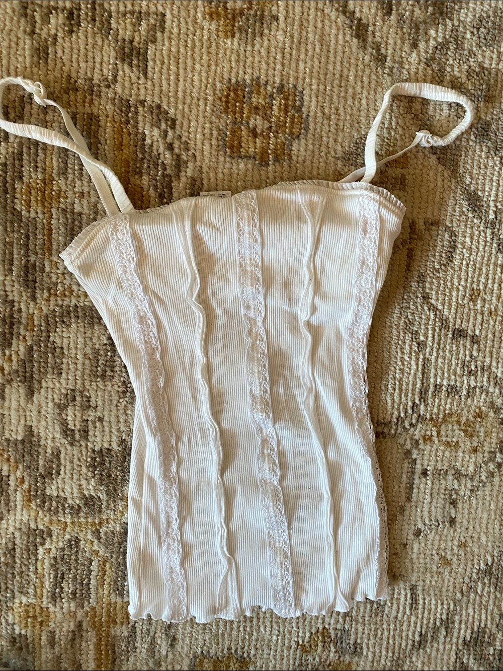 Intimissi corset White Lace-Trim Ribbed Cami Top